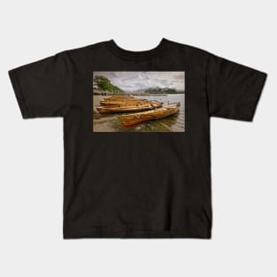 Boats On The Shore At Derwentwater Kids T-Shirt